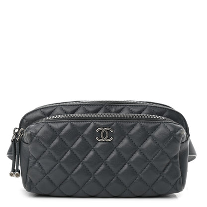 Chanel Calfskin Quilted Waist Bag Dark Grey 1 of 15