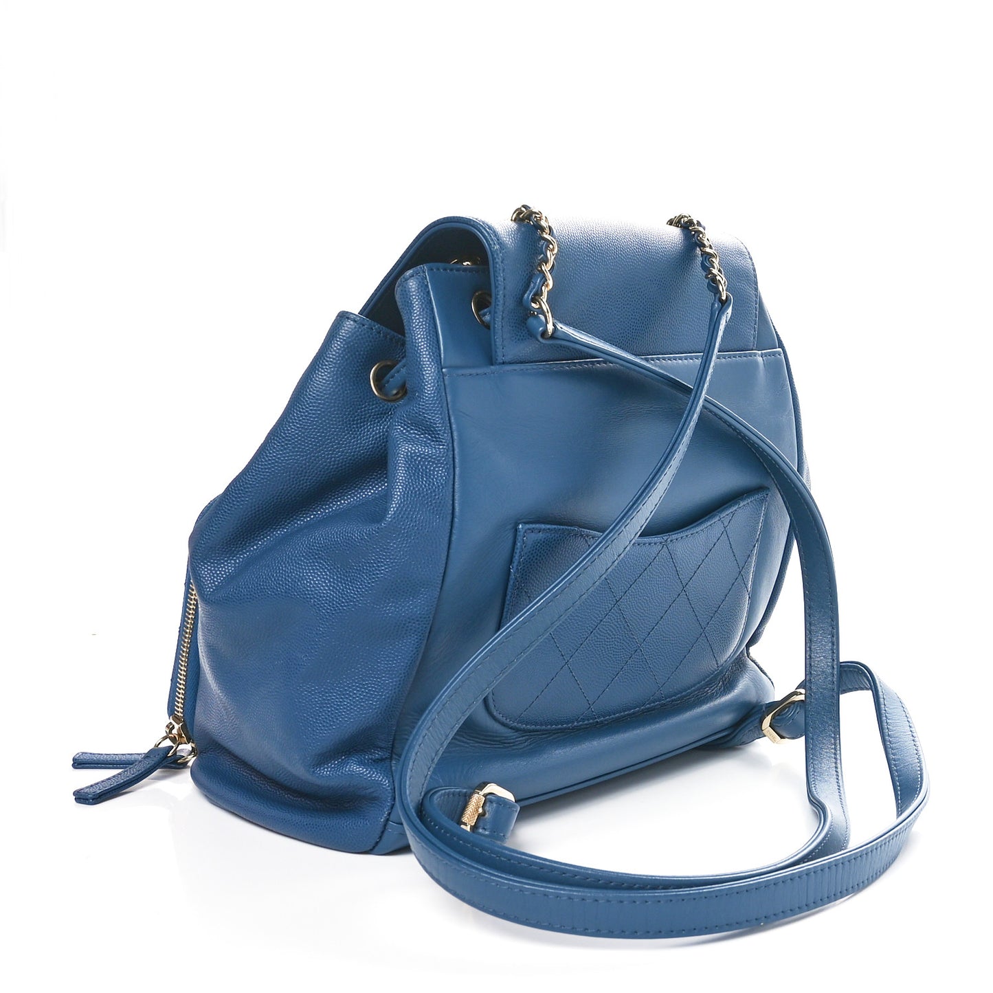 Caviar Quilted Business Affinity Backpack Blue