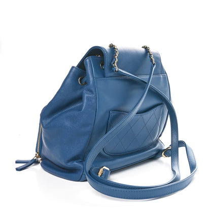 Chanel Caviar Quilted Business Affinity Backpack Blue 3 of 10