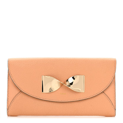 Chloe Goatskin Ribbon Long Wallet Rose Quartz 1 of 7