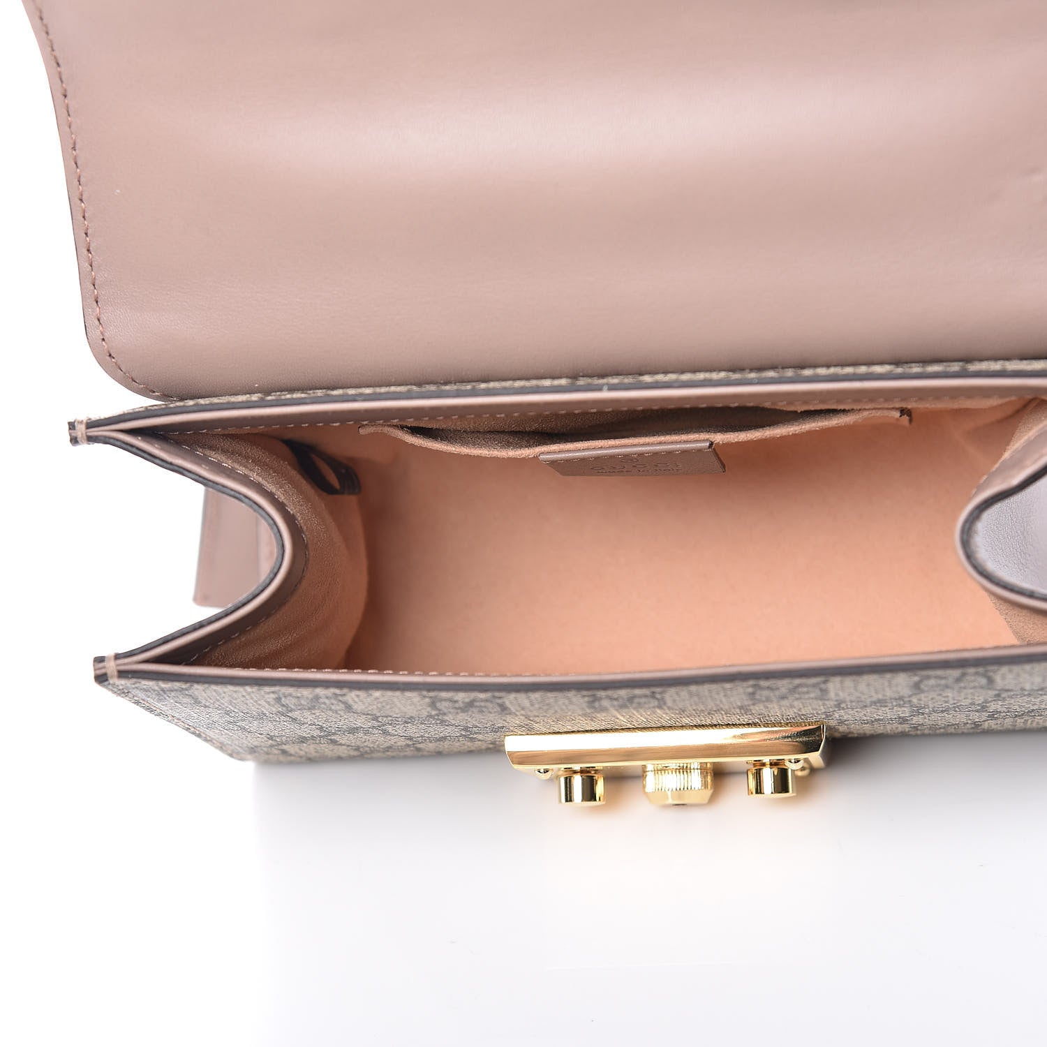 Gucci GG Supreme Monogram Studded Small Padlock Shoulder Bag Porcelain Rose 5 of 11