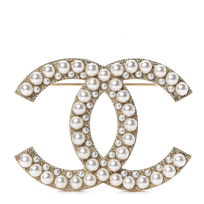 Chanel Pearl CC Brooch Gold 1 of 5