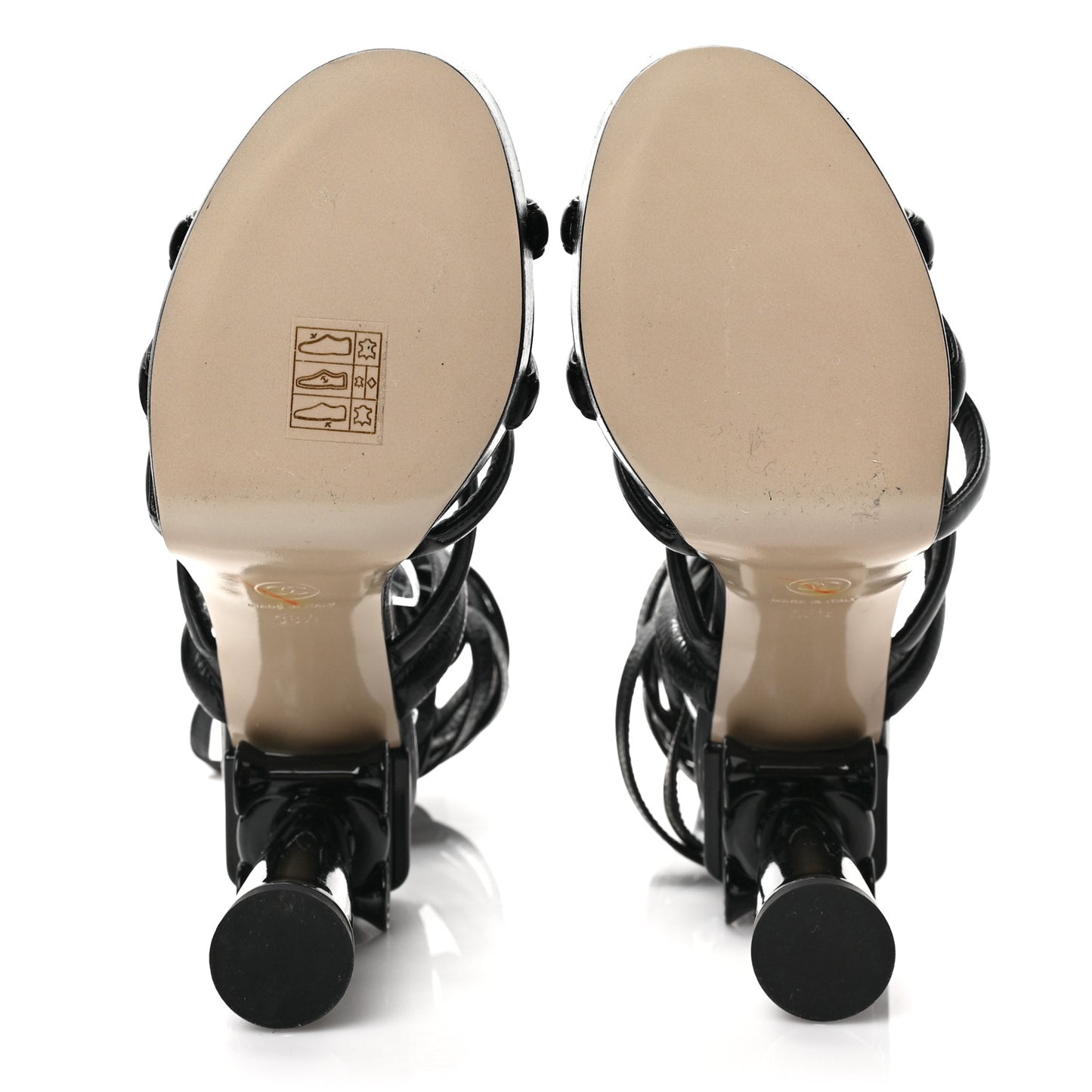 Lambskin Gladiator Sandals 38.5 Black