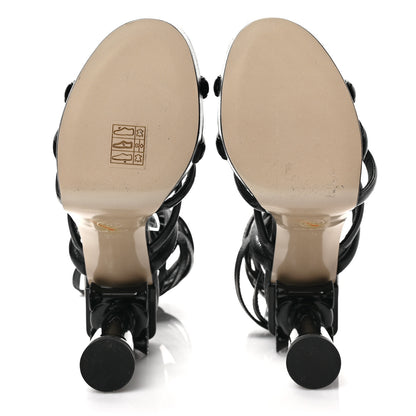 Chanel Lambskin Gladiator Sandals 38.5 Black 5 of 6