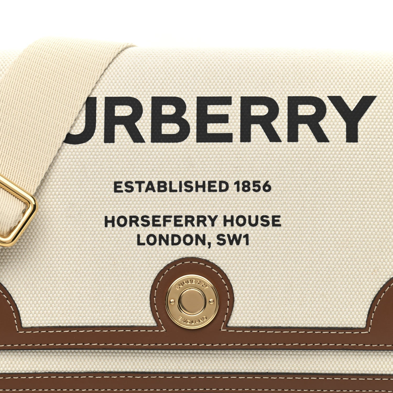 Burberry Canvas Horseferry Print Note Crossbody Bag Natural Tan 8 of 12