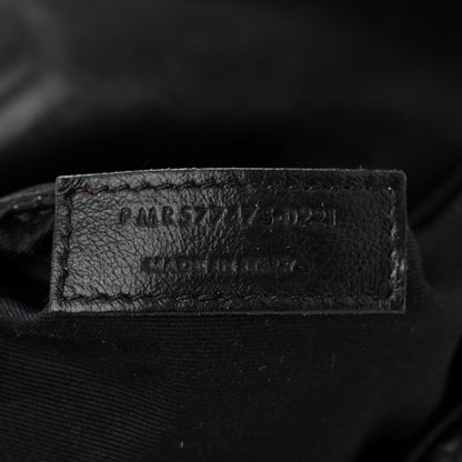 Saint Laurent Lambskin Quilted Monogram Monochrome Medium Loulou Puffer Chain Satchel Black 7 of 10