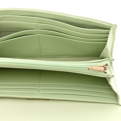 Chanel Caviar Quilted Large Gusset Flap Wallet Light Green 5 of 9