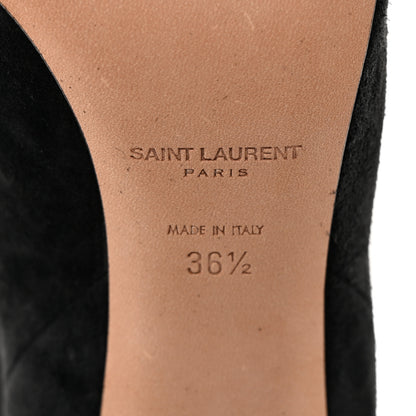 Saint Laurent Calfskin Suede Tanger Tassel Boot 36.5 Black 6 of 14