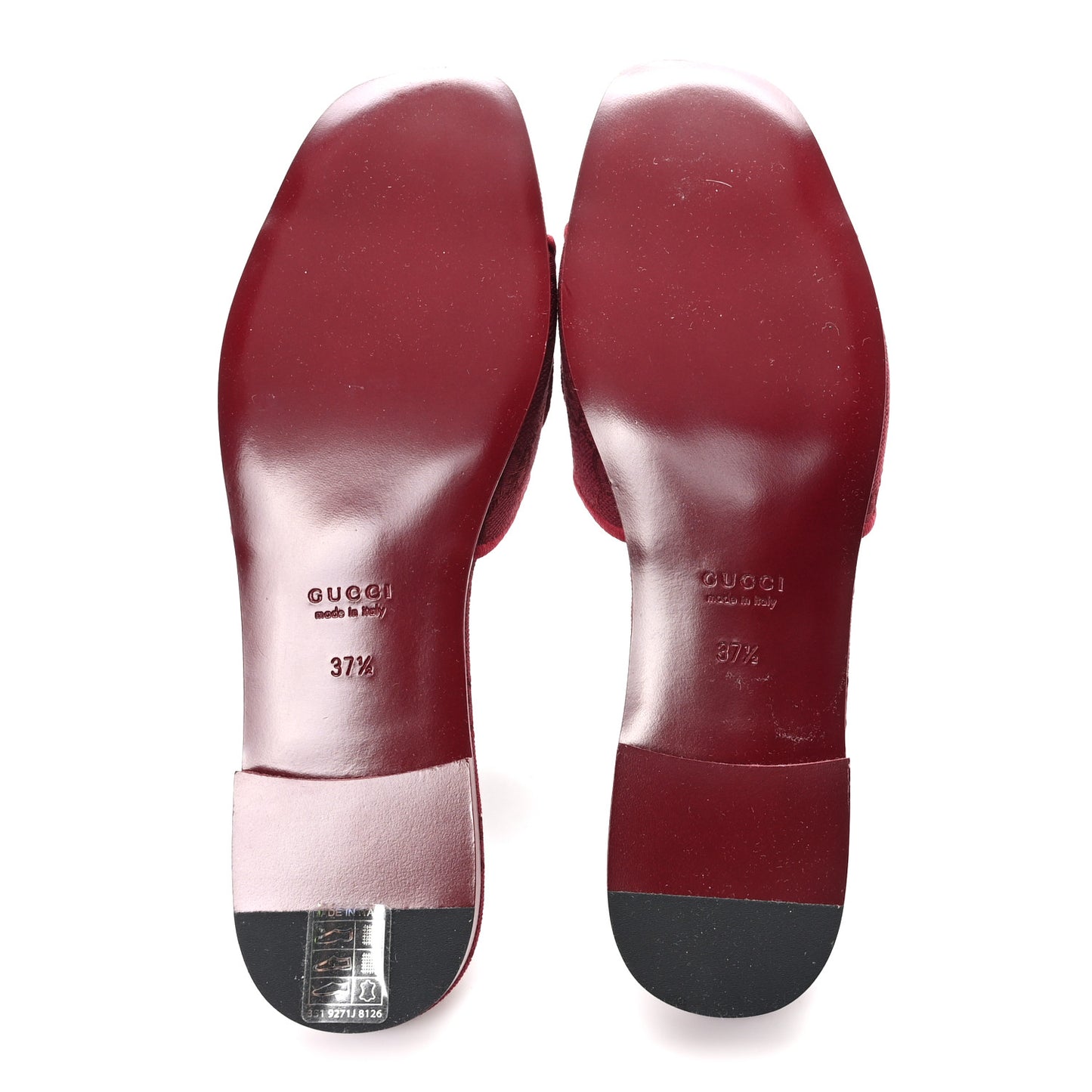 GG Canvas Interlocking G Cut Out Slide Sandals 37.5 Rosso Ancora