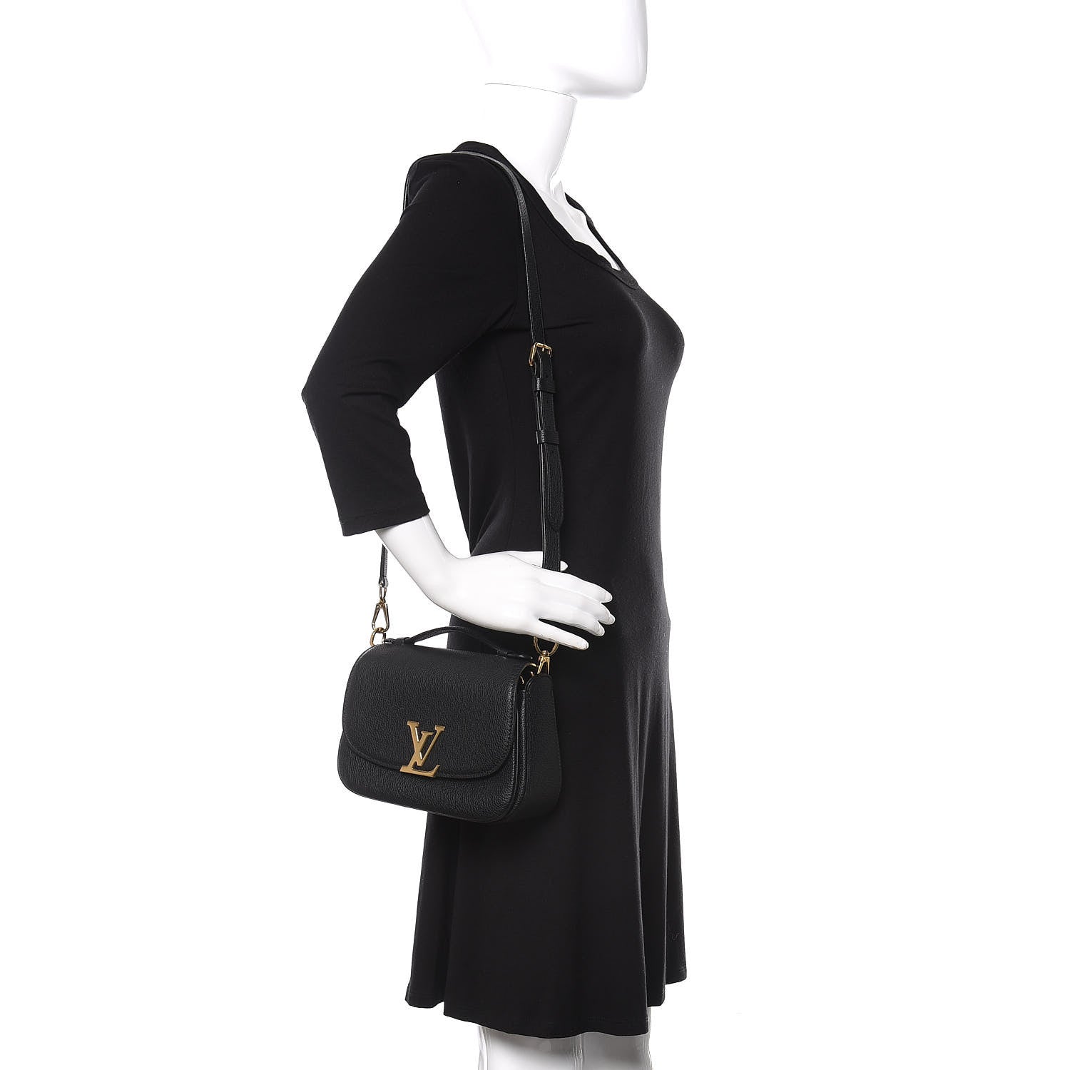Louis Vuitton Grained Calfskin Vivienne NM Black 2 of 9