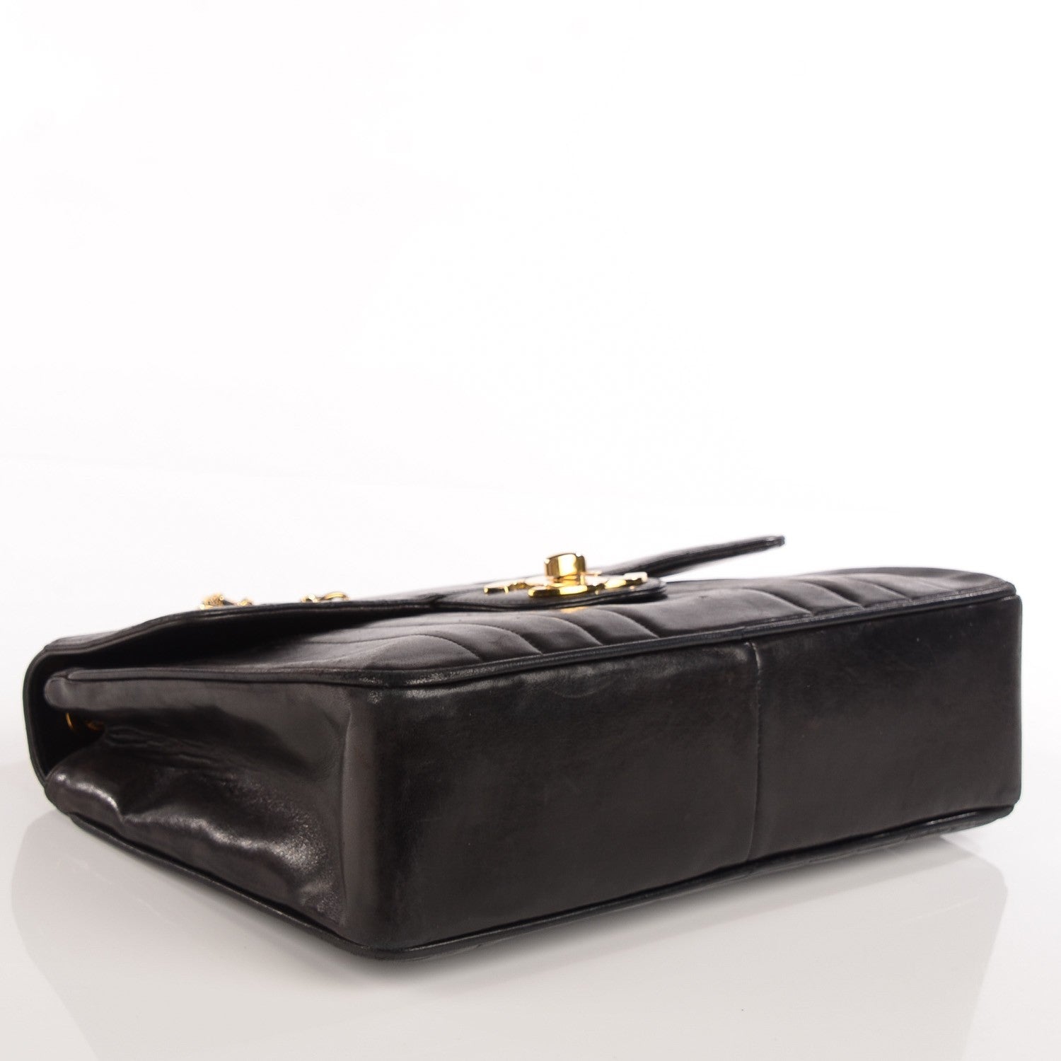 Chanel Lambskin Vertical Quilt Jumbo Flap Black 5 of 10