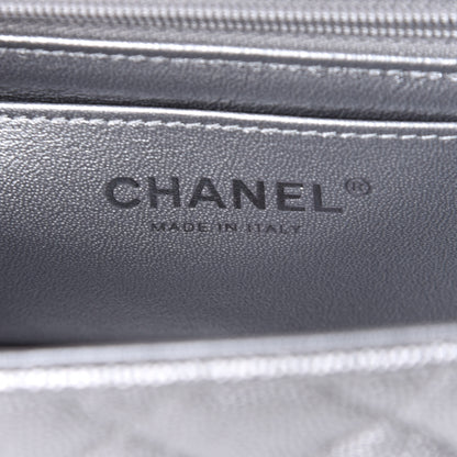Chanel Metallic Caviar Quilted Mini Top Handle Rectangular Flap Silver 7 of 12