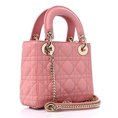 Christian Dior Lambskin Cannage Mini Lady Dior Pink 3 of 9