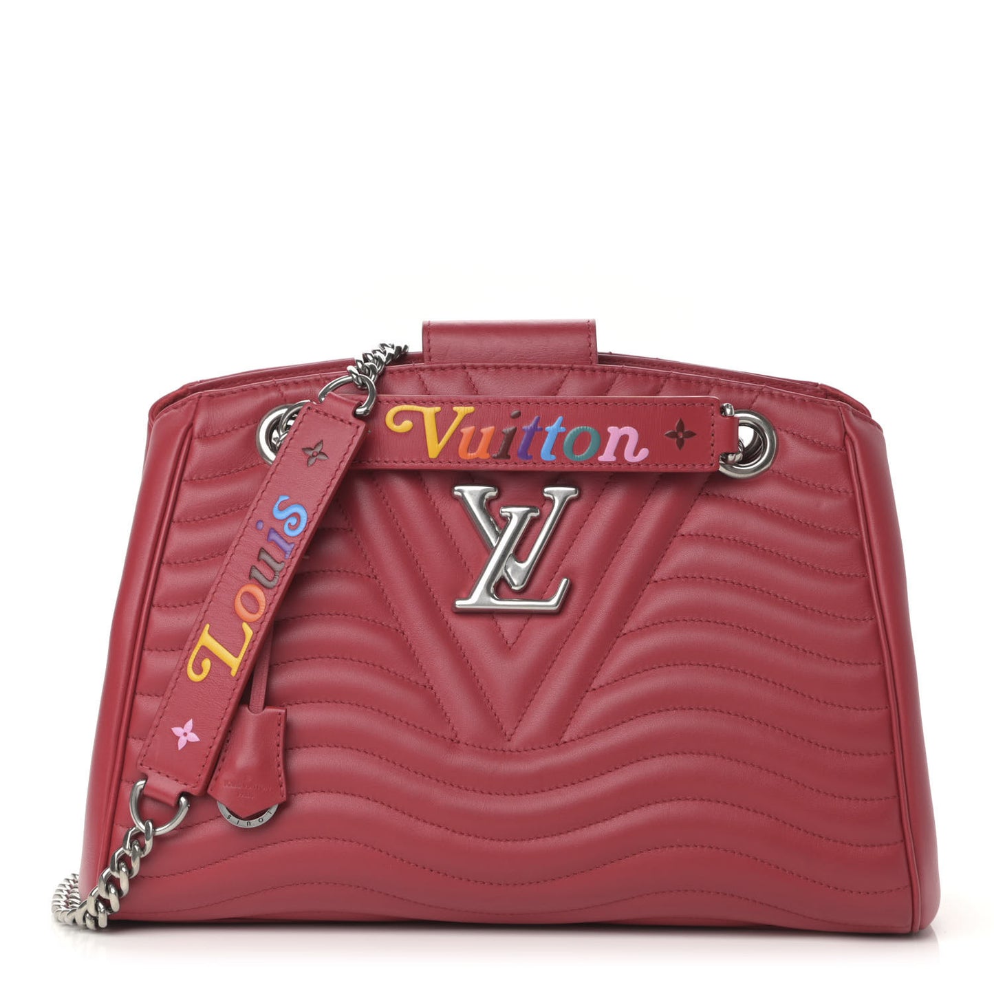 Calfskin New Wave Chain Tote Ecarlate