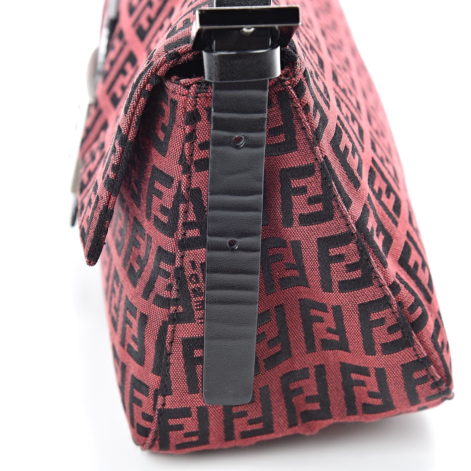 Fendi Zucchino Baguette Red Black 11 of 13