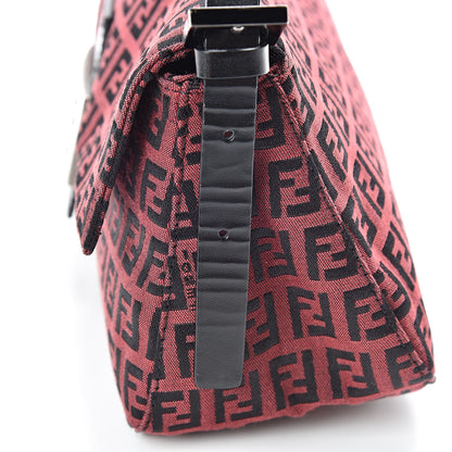 Fendi Zucchino Baguette Red Black 11 of 13