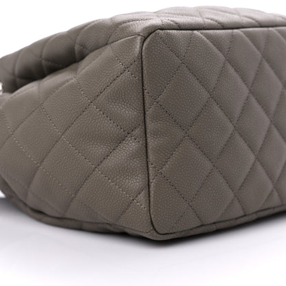 Chanel Caviar Flat Quilted CC Chain Bucket Drawstring Bag Khaki 8 of 10