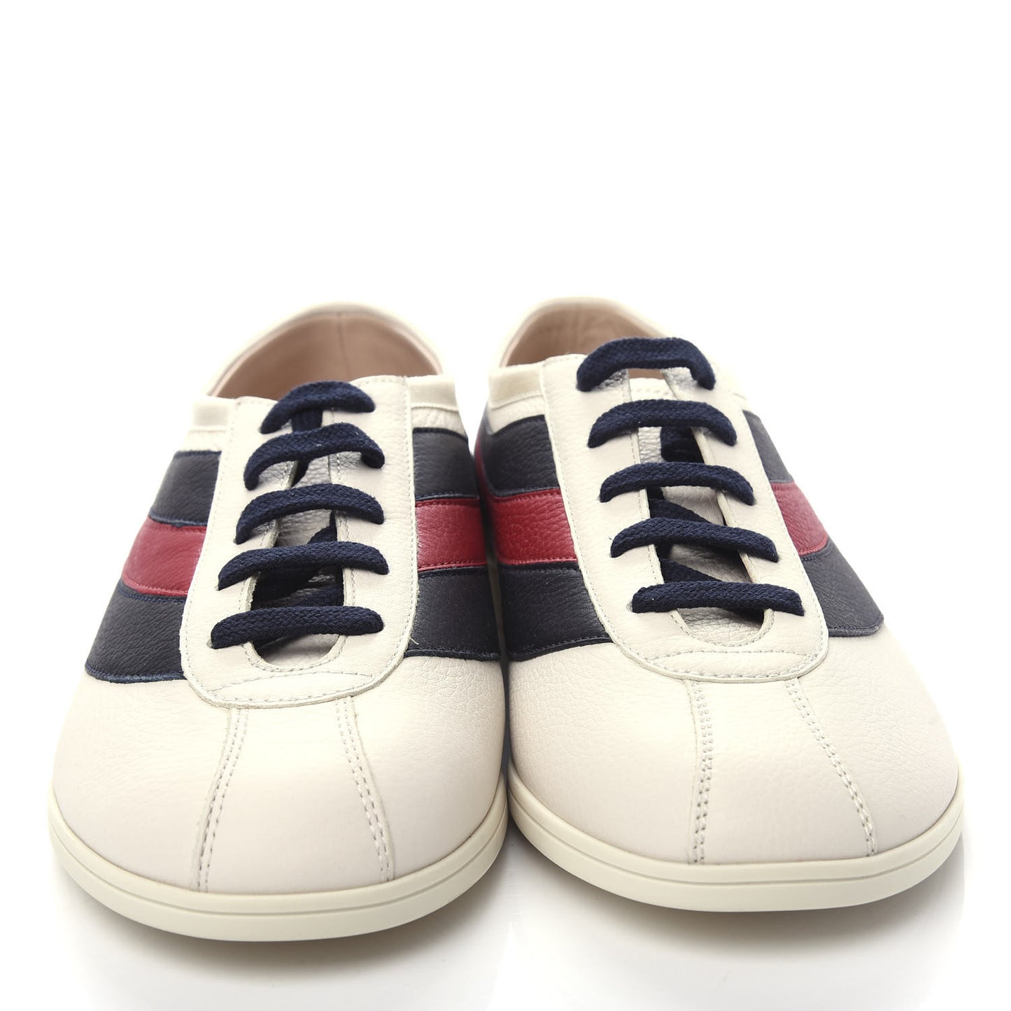 Calfskin Mens Web Falacer Sneakers 7 White Blue