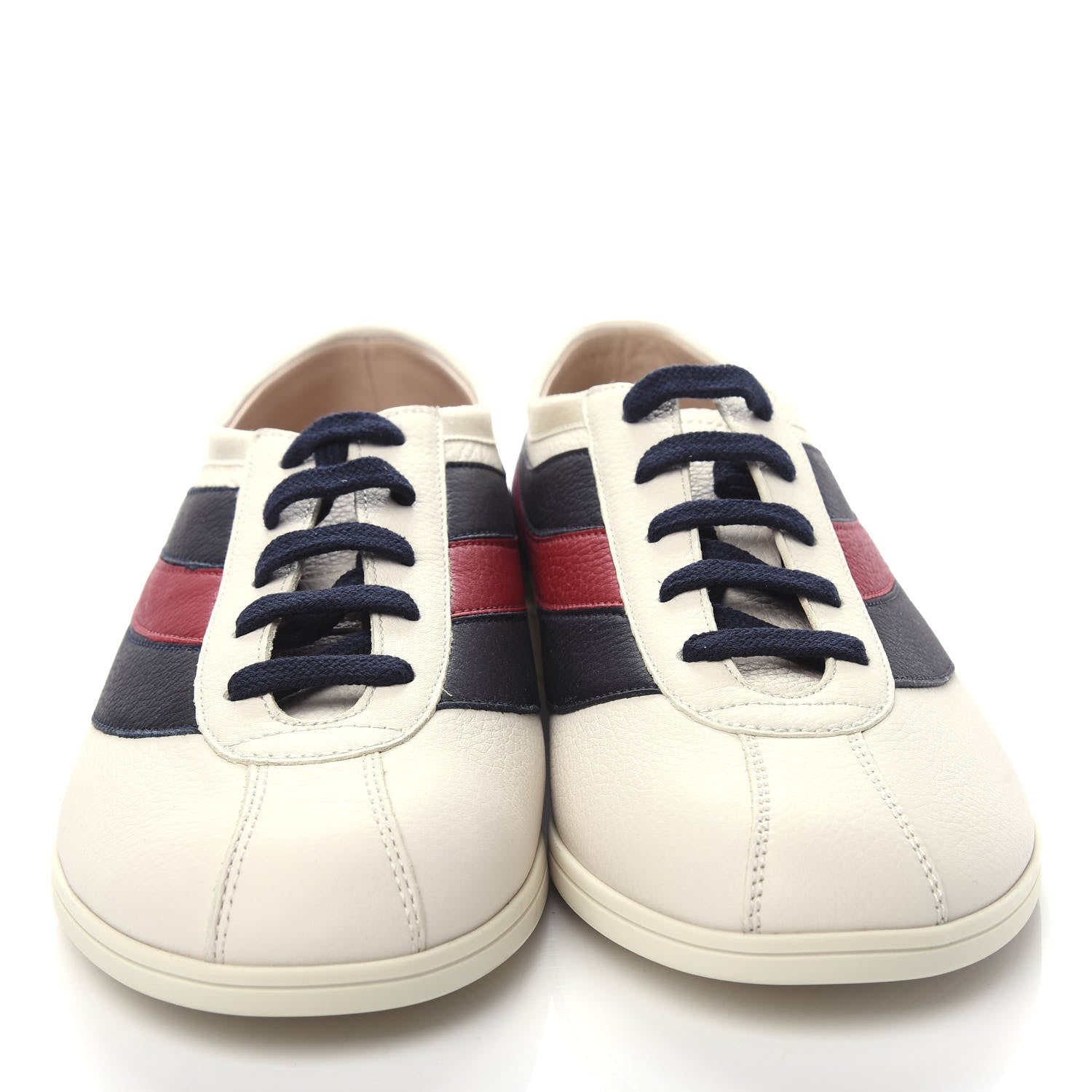 Gucci Calfskin Mens Web Falacer Sneakers 7 White Blue 5 of 11
