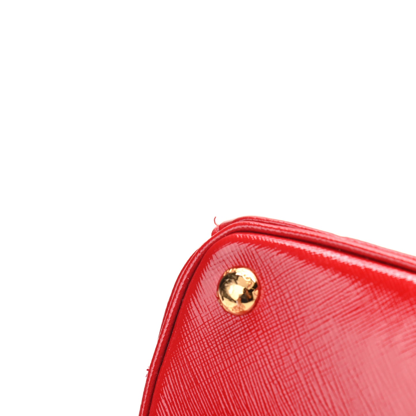 Saffiano Vernice Mini Galleria Double Zip Tote Rosso