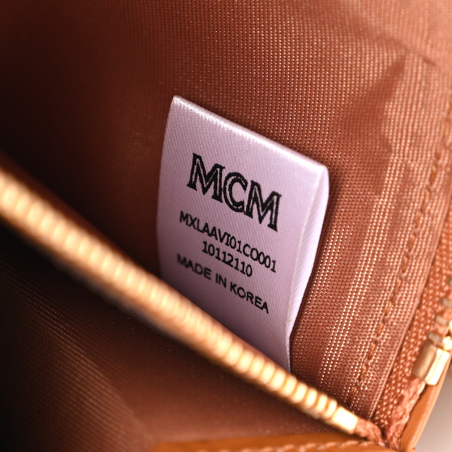 MCM Visetos Large Zip Around Wallet Cognac 7 of 7