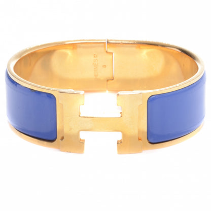 Hermes Enamel Clic Clac H Bracelet Wide GM Bleu 1 of 7