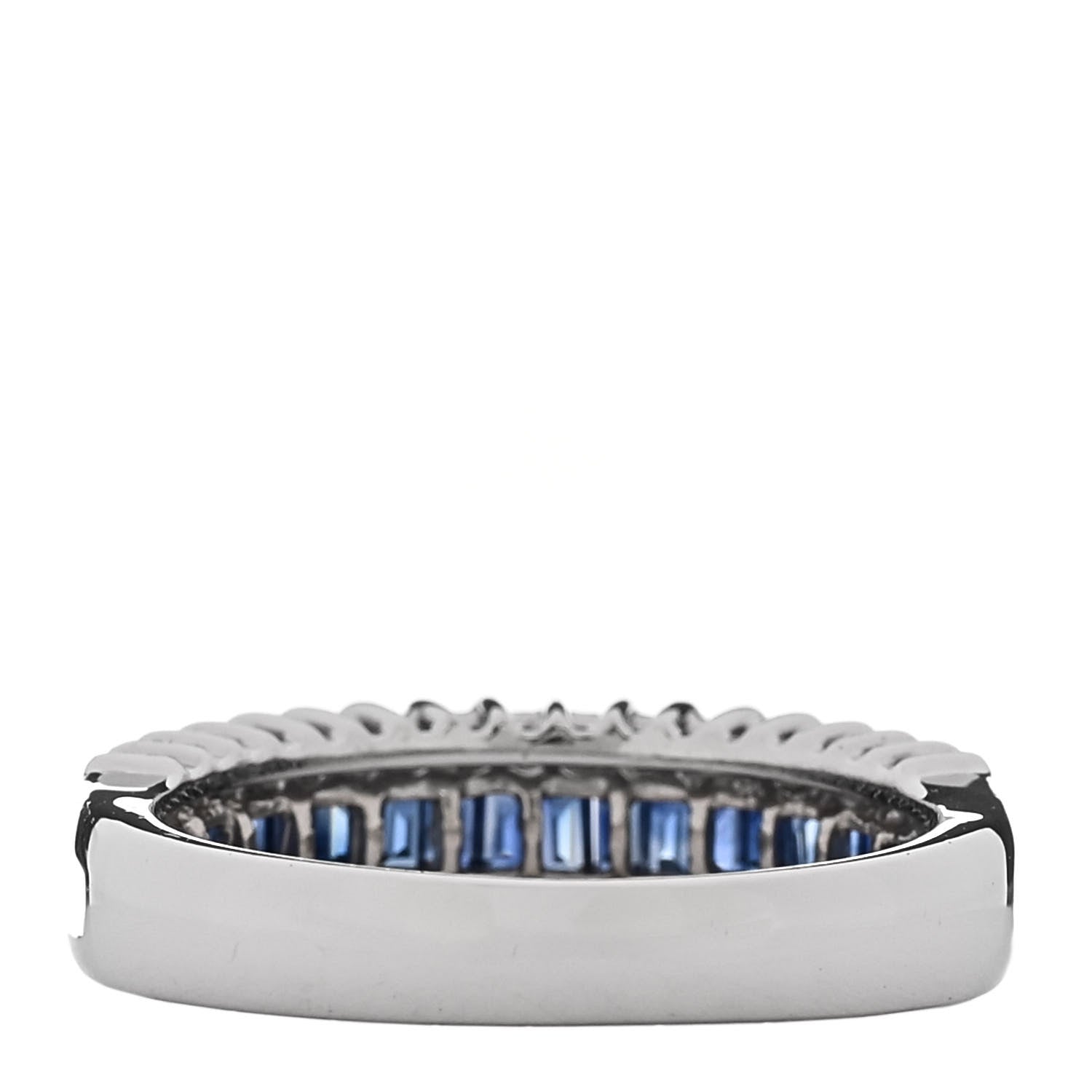 Parker & West by FASHIONPHILE Platinum Diamond Blue Sapphire 0.50ctw Three Row Ring 53 6.5 4 of 9