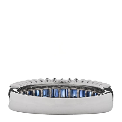 Parker & West by FASHIONPHILE Platinum Diamond Blue Sapphire 0.50ctw Three Row Ring 53 6.5 4 of 9