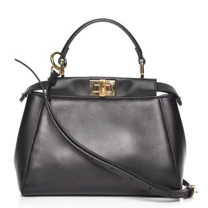 Fendi Nappa Mini Peekaboo Iconic Satchel Black 1 of 9