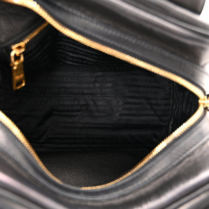 Prada Cervo Deerskin Satchel Black 5 of 10