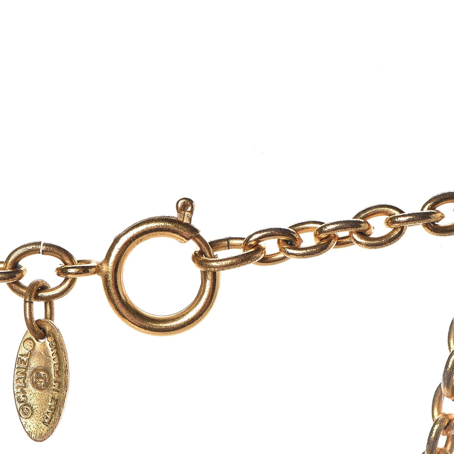 Sunburst Cutout CC Necklace Gold