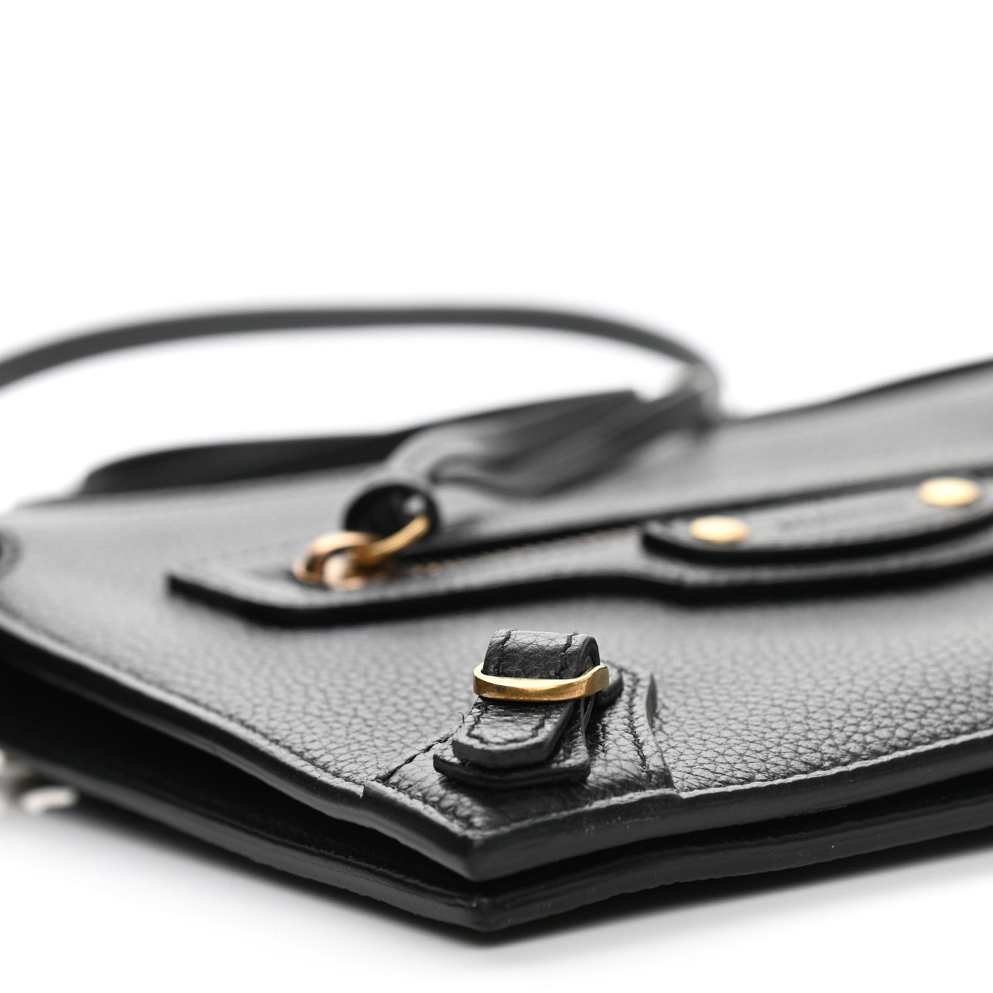 Grained Calfskin Neo Classic Gold Hardware Multipouch Black