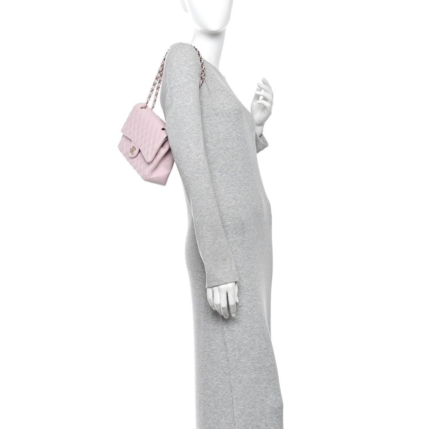 Chanel Caviar Quilted Medium Double Flap Light Pink 2 of 11