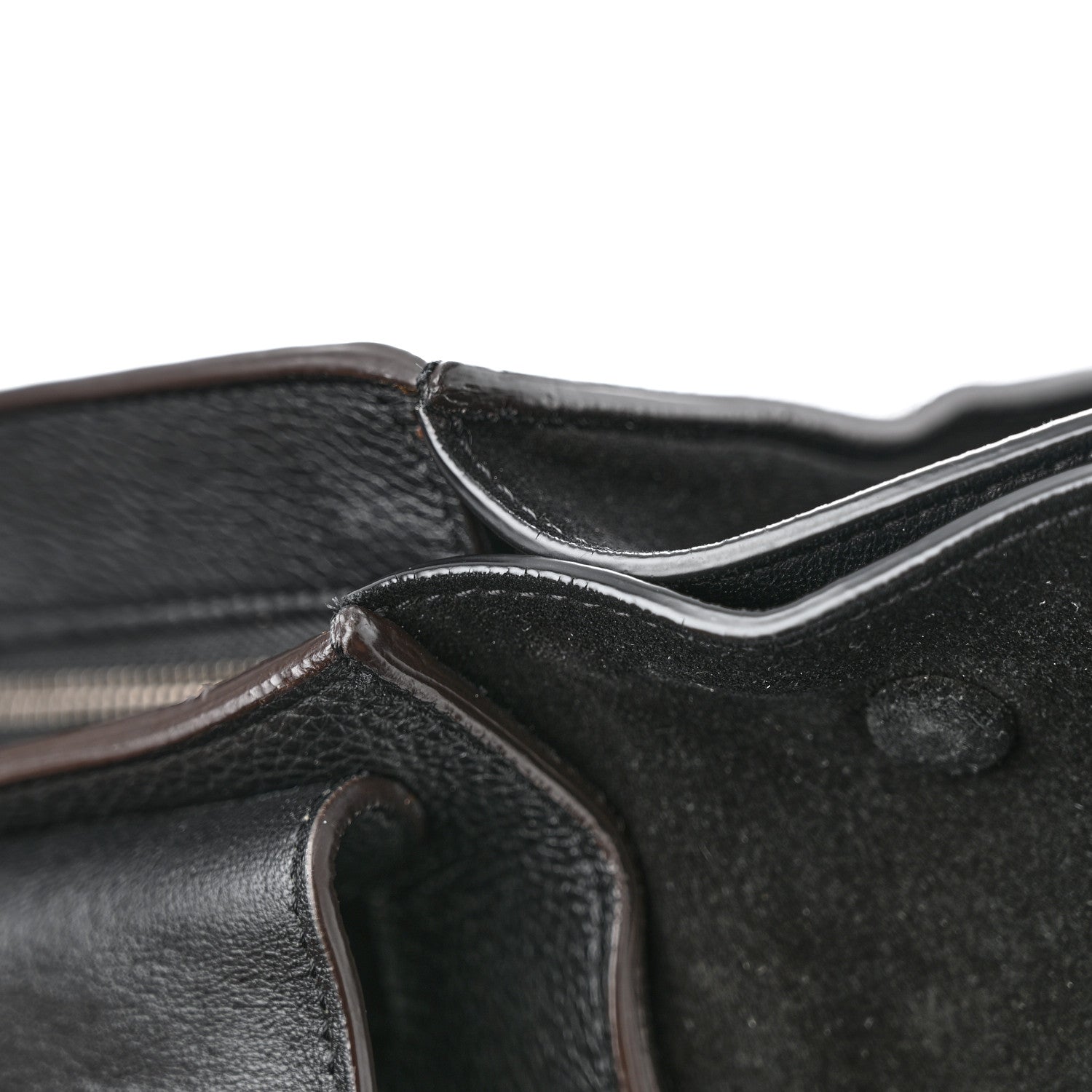 Celine Drummed Calfskin Suede Large Trapeze Black 10 of 12
