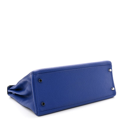 Hermes Taurillon Clemence Kelly Retourne 32 Bleu Electrique 4 of 11