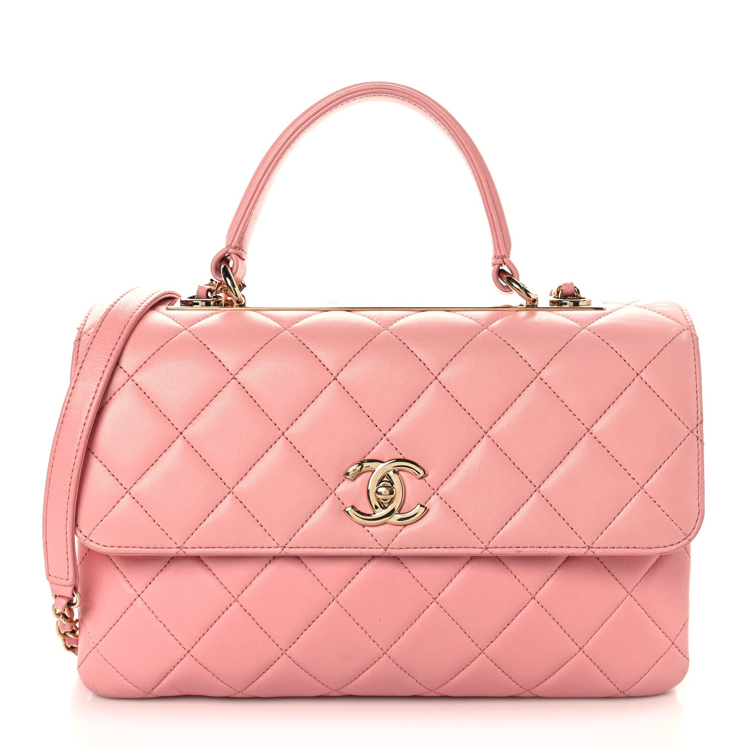 Chanel Lambskin Quilted Medium Trendy CC Flap Dual Handle Bag Pink 1 of 12