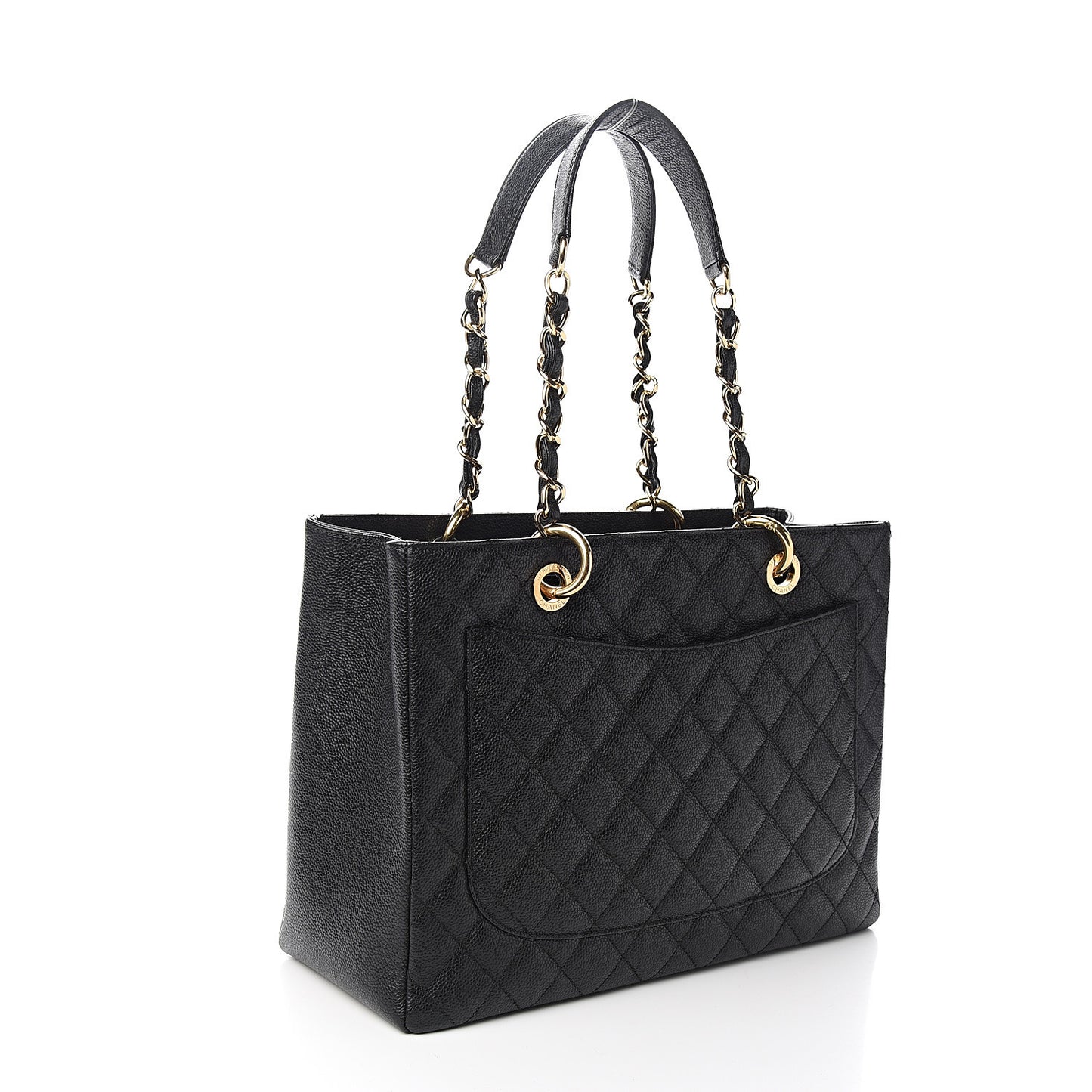 Caviar Quilted Grand Shopping Tote GST Black