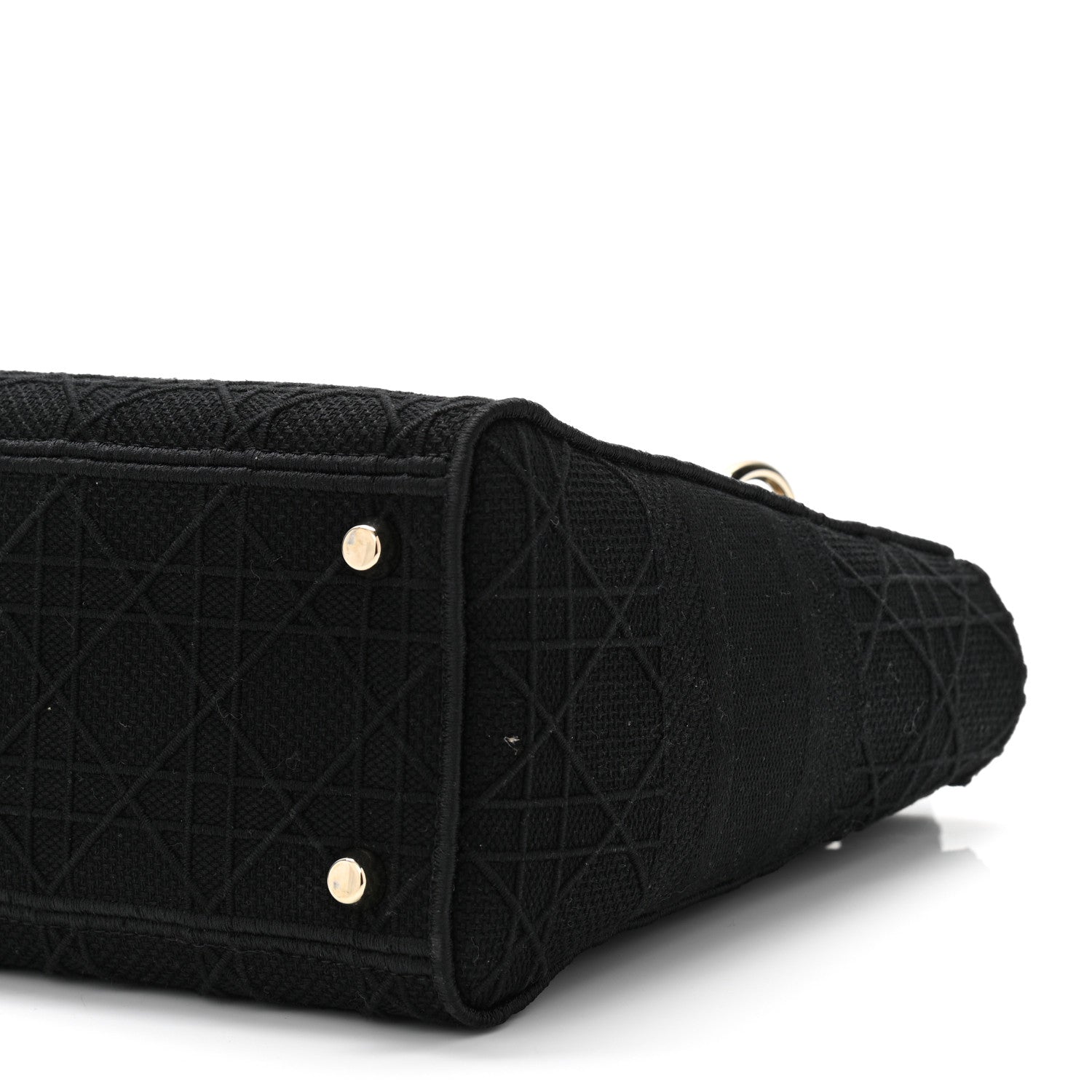 Christian Dior Canvas Embroidered Cannage Medium Lady D-Lite Black 9 of 9