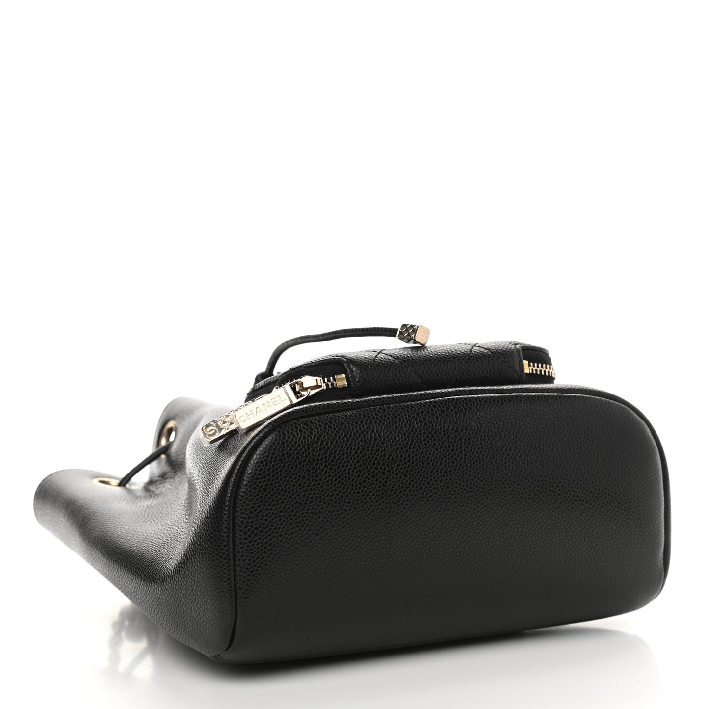 Caviar Quilted CC Pocket Bucket Bag Black