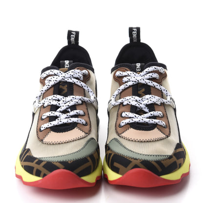 Fendi Technical Mesh Lycra FFreedom Patchwork Sneakers 37.5 Nude Tobacco Black 2 of 10