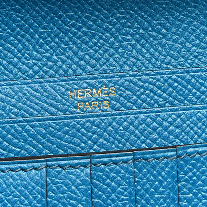 Hermes Epsom Bearn Compact Wallet Bleu Paon 6 of 7