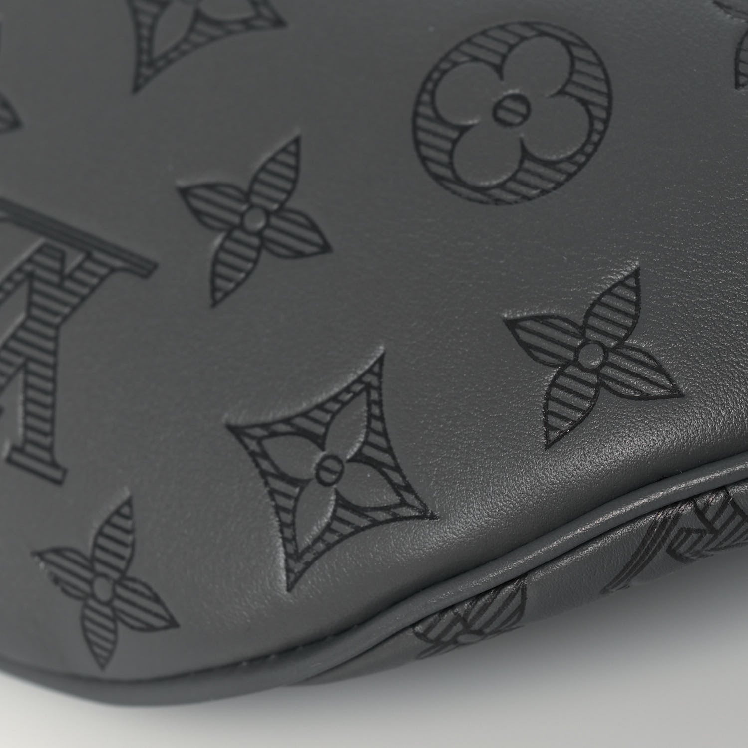 Louis Vuitton Calfskin Monogram Shadow Discovery Bumbag PM Gray 11 of 11