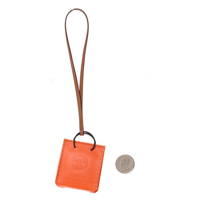 Hermes Milo Lambskin Swift Shopping Bag Charm Feu Gold 2 of 5