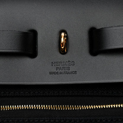 Hermes Military Toile Vache Hunter Herbag Zip Retourne 31 PM Black 7 of 10