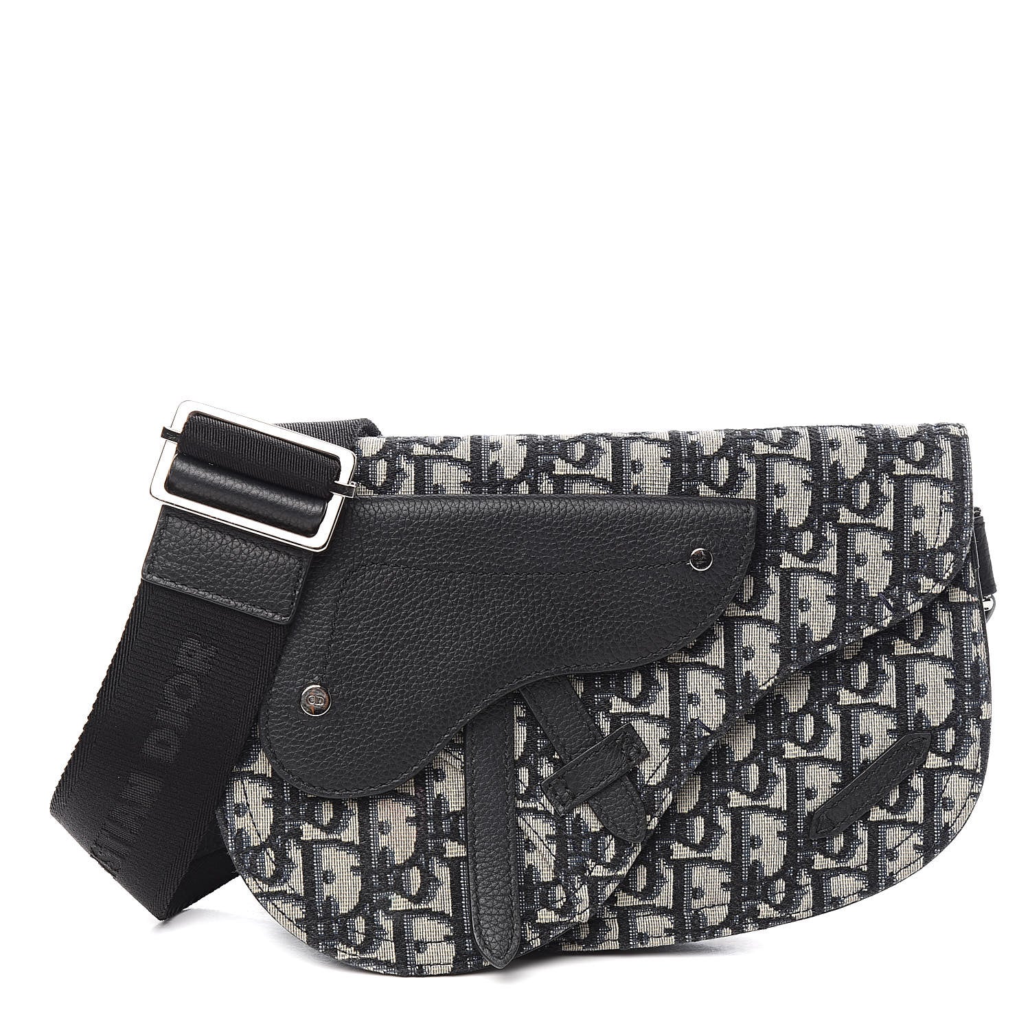 Christian Dior Oblique Saddle Messenger Pouch Beige Black 1 of 13