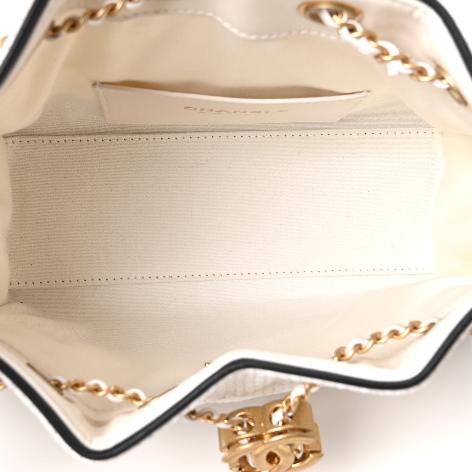 Chanel Braided Raffia Calfskin Mini Chanel 25 Handbag White Black 5 of 10