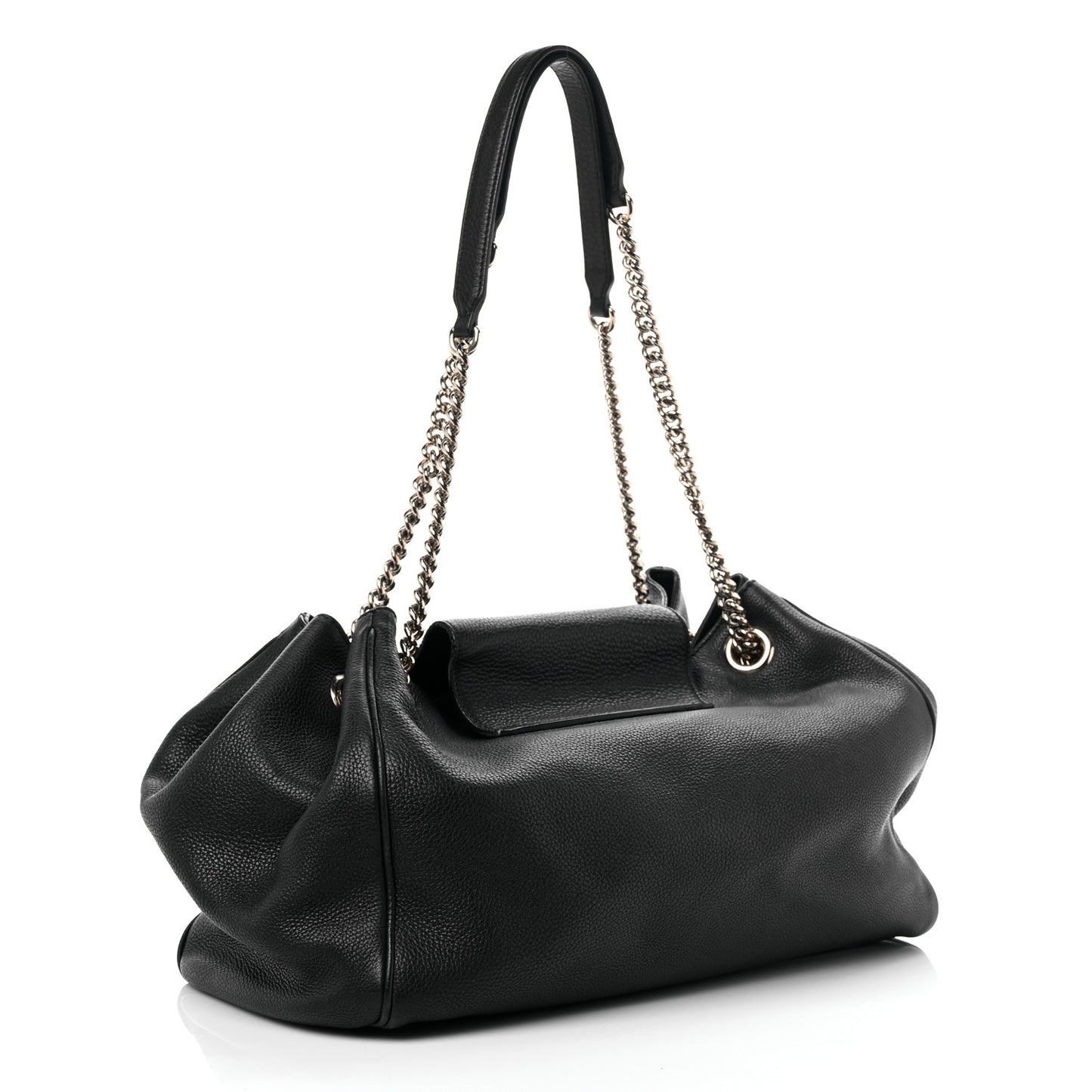 Calfskin Medium Emily Shoulder Bag Black