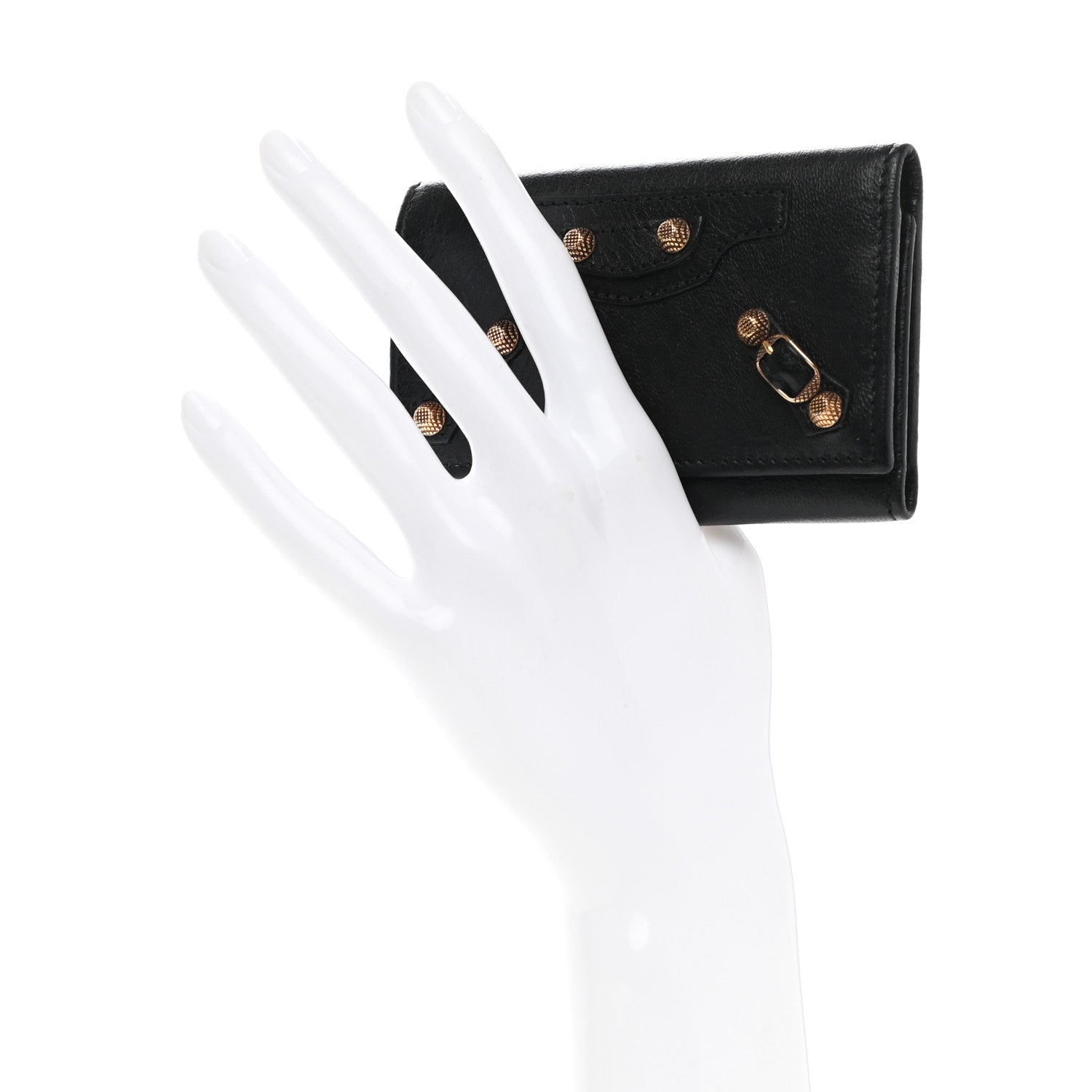 Balenciaga Agneau Giant 12 Rose Gold Hardware Osaka Key Holder Black 2 of 9