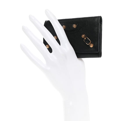 Balenciaga Agneau Giant 12 Rose Gold Hardware Osaka Key Holder Black 2 of 9