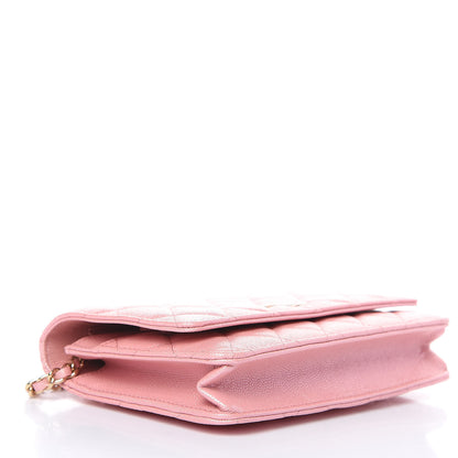 Chanel Iridescent Caviar Quilted Wallet on Chain WOC Pink 4 of 12